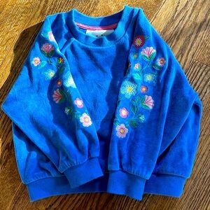 Mini Boden Blue Floral Embroidered Sweater